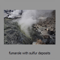 fumarole with sulfur deposits